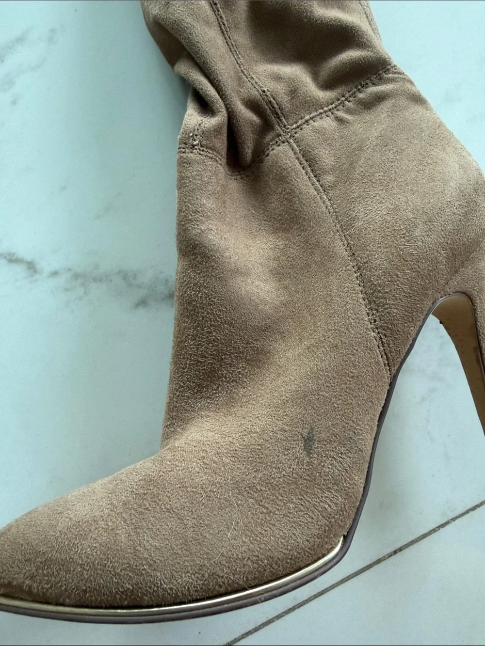 Guess by Marciano Brown Suede Over-the-Knee Stiletto Boots